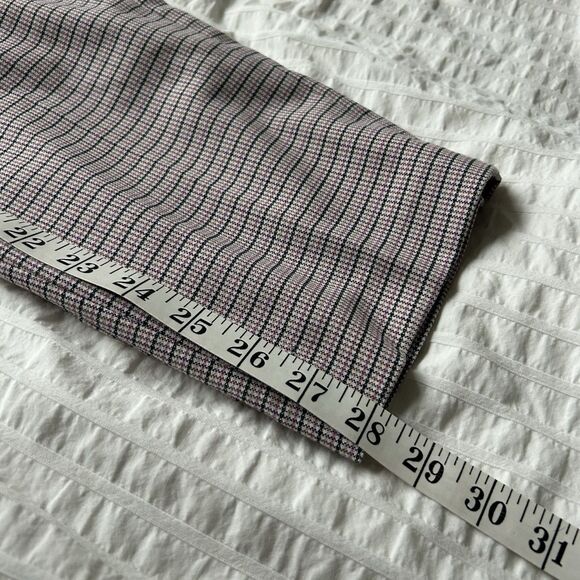 Pink Plaid Stretch Trousers Pants Women’s Size 32 Preppy Retro Academia Office - Picture 12 of 12